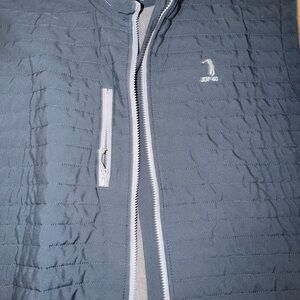 Blue Quilted Jacket with Logo
